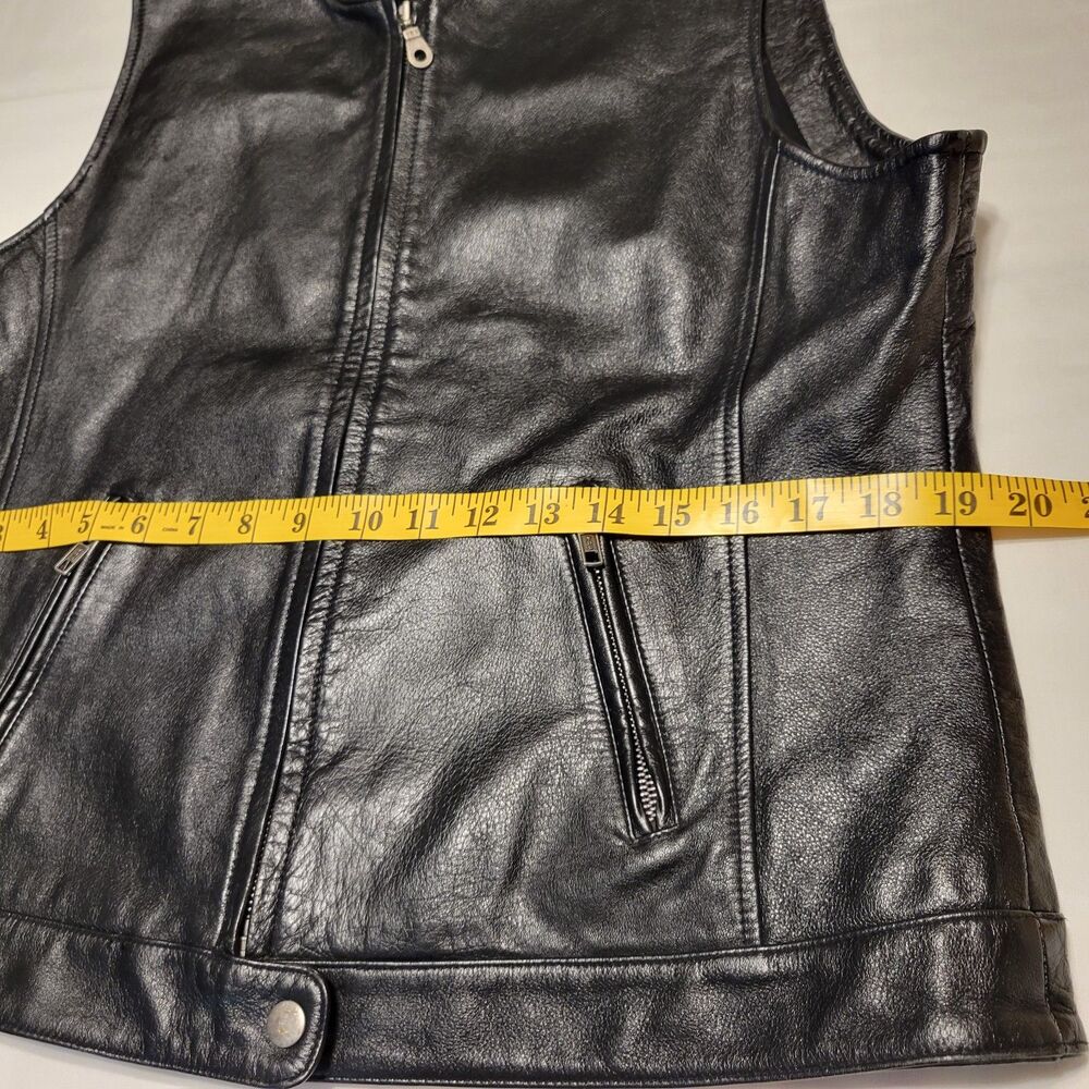 Telluride Clothing Co. Women's Leather Black Vest Jacket  Full Zip Size Large - Picture 12 of 15
